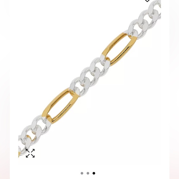 Thin Figaro Chain Ankle Bracelet in 18k Gold-Plated Sterling Silver - Picture 3 of 3
